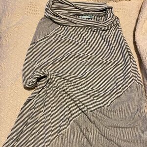 Maurices Asymmetrical Black and White Striped Skirt